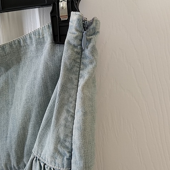 Women's Denim Flowy Skirt - Picture 2 of 3